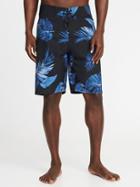 Old Navy Mens Built-in Flex Printed Board Shorts For Men (10) Blue Palm Size 42w
