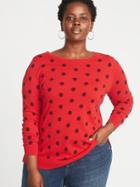 Old Navy Womens Classic Plus-size Crew-neck Sweater Red Dots Size 2x