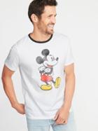 Old Navy Mens Disney Mickey Mouse Ringer Tee For Men Bright White Size S
