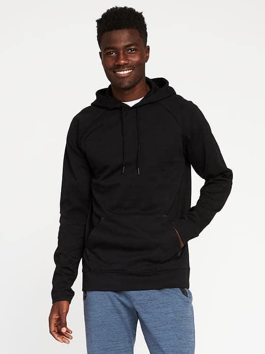Old Navy Go Dry Fleece Pullover Hoodie For Men - Black