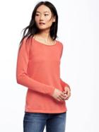 Old Navy Classic Crew Neck Pullover For Women - Coral Tropics