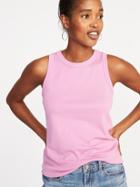 Old Navy Womens Slim-fit High-neck Sleeveless Tee For Women Raspberry Blush Size L