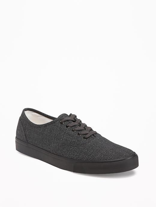 Old Navy Canvas Lace Up Sneakers For Men - Charcoal Heather