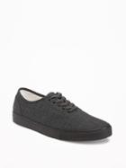 Old Navy Canvas Lace Up Sneakers For Men - Charcoal Heather