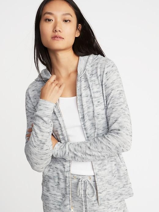 Old Navy Womens Relaxed Plush-knit Lounge Hoodie For Women New Heather Gray Size Xl