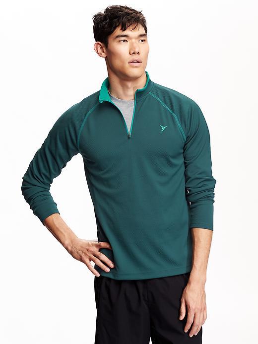 Old Navy Mens Half Zip Mesh Pullovers Size Xxl Big - Kelp Forest
