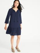 Old Navy Womens Pintuck Swing Dress For Women Lost At Sea Navy Size M