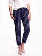 Old Navy Mid Rise Harper Trousers Size 0 Regular - Blue/white Stripe