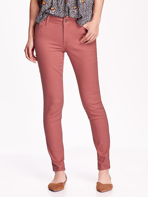 Old Navy Mid Rise Rockstar Sateen Pants Size 0 Regular - Dusty Red