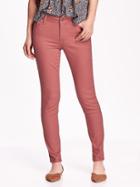 Old Navy Mid Rise Rockstar Sateen Pants Size 0 Regular - Dusty Red