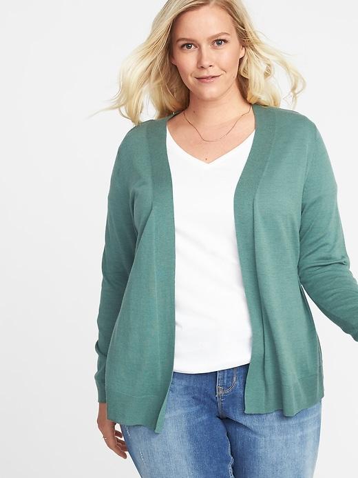 Plus-size Open-front Sweater