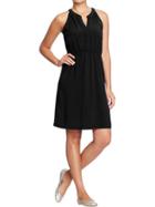 Old Navy Womens Split Neck Sleeveless Dresses - Black