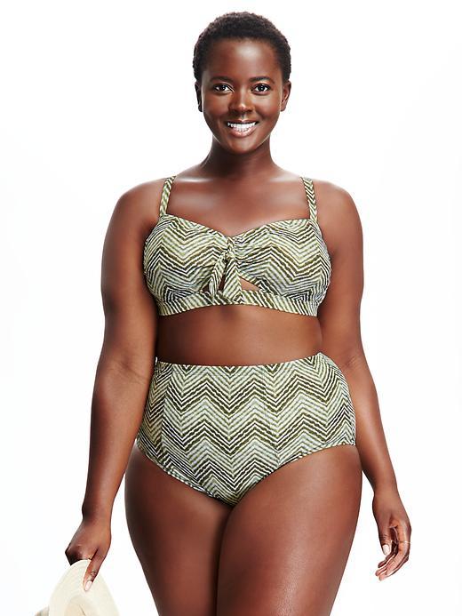Old Navy Bandeau Tie Plus - Green Chevron