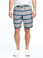 Old Navy Striped Twill Drawstring Shorts For Men 9 - Heather Gray Stripe