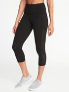 Old Navy Womens High-rise Side-mesh Compression Crops For Women Black Size Xl