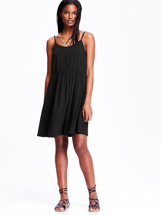 Old Navy Womens Poplin Cami Dresses Size M Tall - Black