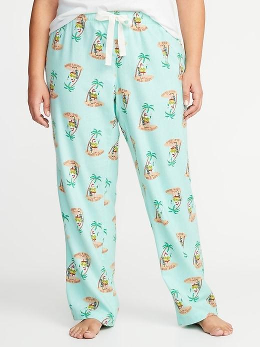 Old Navy Womens Patterned Plus-size Flannel Sleep Pants Santa';s Day Off Size 3x