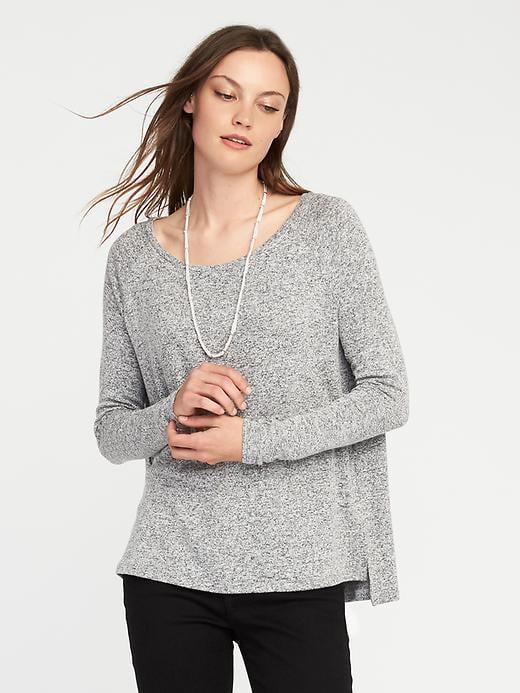 Old Navy Loose Soft Spun Scoop Neck Tee For Women - Light Gray Heather
