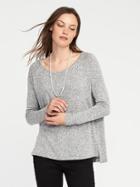 Old Navy Loose Soft Spun Scoop Neck Tee For Women - Light Gray Heather