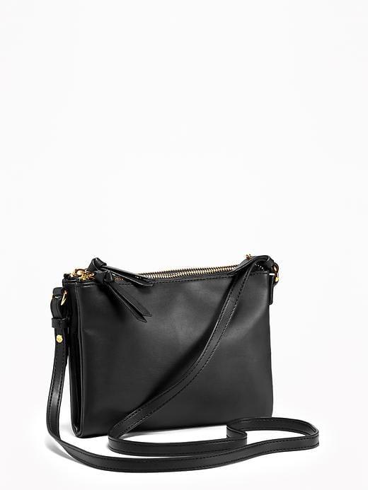 Old Navy Dual Zip Crossbody Bag For Women - Black