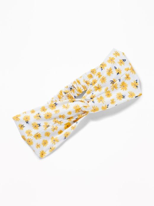 Old Navy Womens Twisted Jersey Headwrap For Women White Daisy Print Size One Size