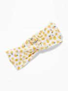 Old Navy Womens Twisted Jersey Headwrap For Women White Daisy Print Size One Size