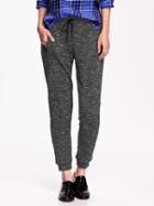 Old Navy Mid Rise Marled Jogger Size L Tall - Black Heather