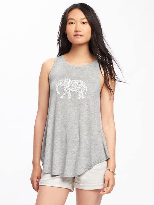 Old Navy High Neck Swing Tank For Women - Gray Heather Medium