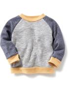Old Navy Color Block Raglan Sweatshirt - Blue Colorblock
