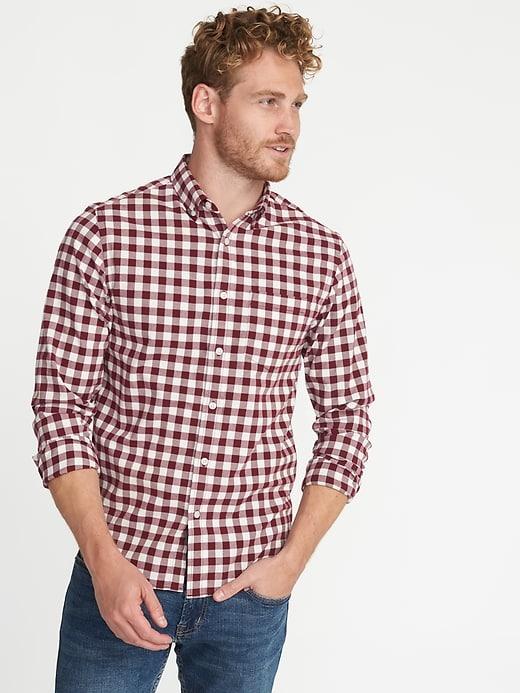 Old Navy Mens Regular-fit Built-in Flex Everyday Oxford Shirt For Men Clove Size Xxxl