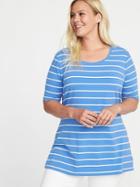 Old Navy Womens Semi-fitted Plus-size Crew-neck Tunic Blue Diamond Size 4x
