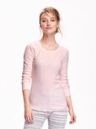 Old Navy Waffle Knit Crew Tee Size L Tall - Emcee Lyte Pink