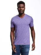 Old Navy Soft Washed Slub Knit V Neck Tee For Men - Pug Purple