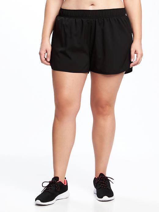 Old Navy Womens Semi-fitted Plus-size Run Shorts (3 1/2) Black Size 3x