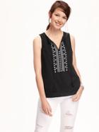 Old Navy Embroidered Top For Women - Black