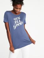 Old Navy Womens Relaxed Graphic Curved-hem Tee For Women It';s All Good Size Xs