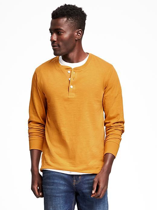 Old Navy Henley Tee For Men - Hay Yellow