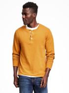 Old Navy Henley Tee For Men - Hay Yellow