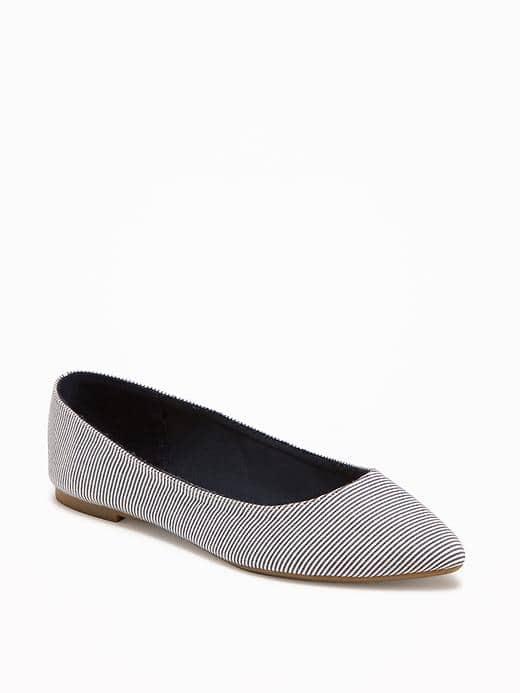 Old Navy Pointy Ballet Flats For Women - Chambray Stripe