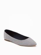 Old Navy Pointy Ballet Flats For Women - Chambray Stripe