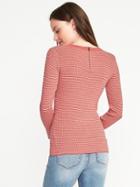 Old Navy Rib Knit Zip Back Sweater For Women - Berry Heather