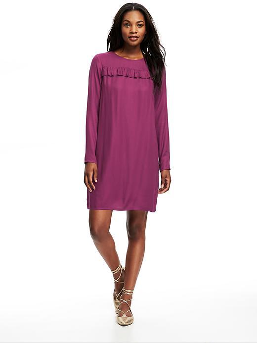 Old Navy Ruffle Trim Shift Dress For Women - Ivan The Grape