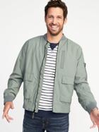 Old Navy Mens Water-resistant Nylon Bomber Jacket For Men Frosty Pine Size Xl