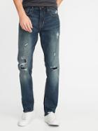 Old Navy Mens Slim Built-in Flex Distressed Jeans For Men Medium Wash Size 29w