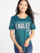 Old Navy Womens Nfl Team Sleeve-stripe Tee For Women Eagles Size L