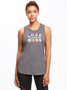 Old Navy Go Dry Graphic Tulip Hem Tank For Women - Blackjack