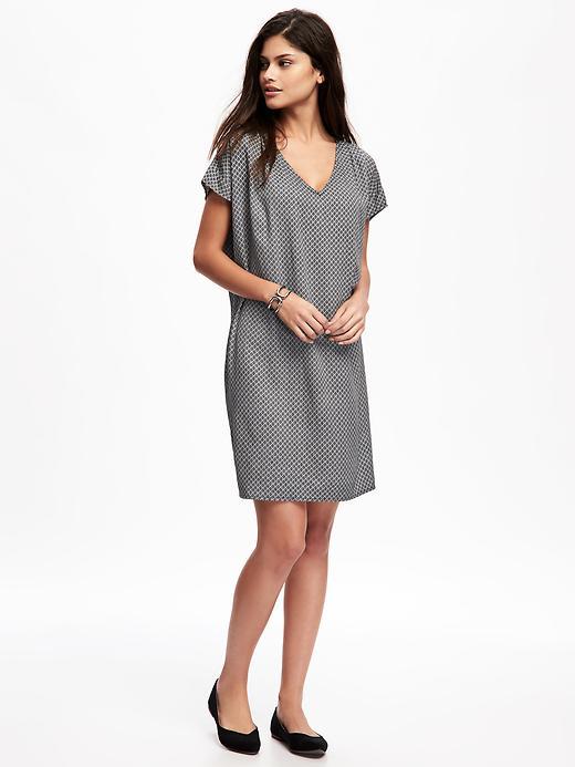 Old Navy Cocoon Dress For Women - Black Print
