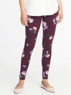 Old Navy Womens Printed Jersey Leggings For Women Burgundy Floral Size Xs
