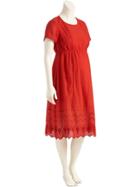 Old Navy Eyelet Trim Midi Dress For Women - Ambrosia Apple