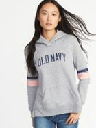 Old Navy Womens Logo-graphic Pullover Hoodie For Women Light Gray Size S
